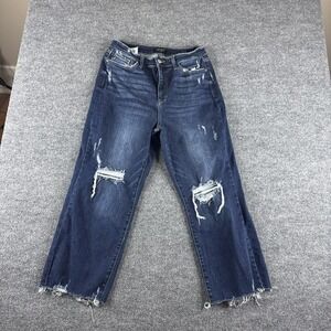 Judy Blue Women 13/31 Blue Jeans Denim Wide-Leg JB82593DK Wide Dark Wash